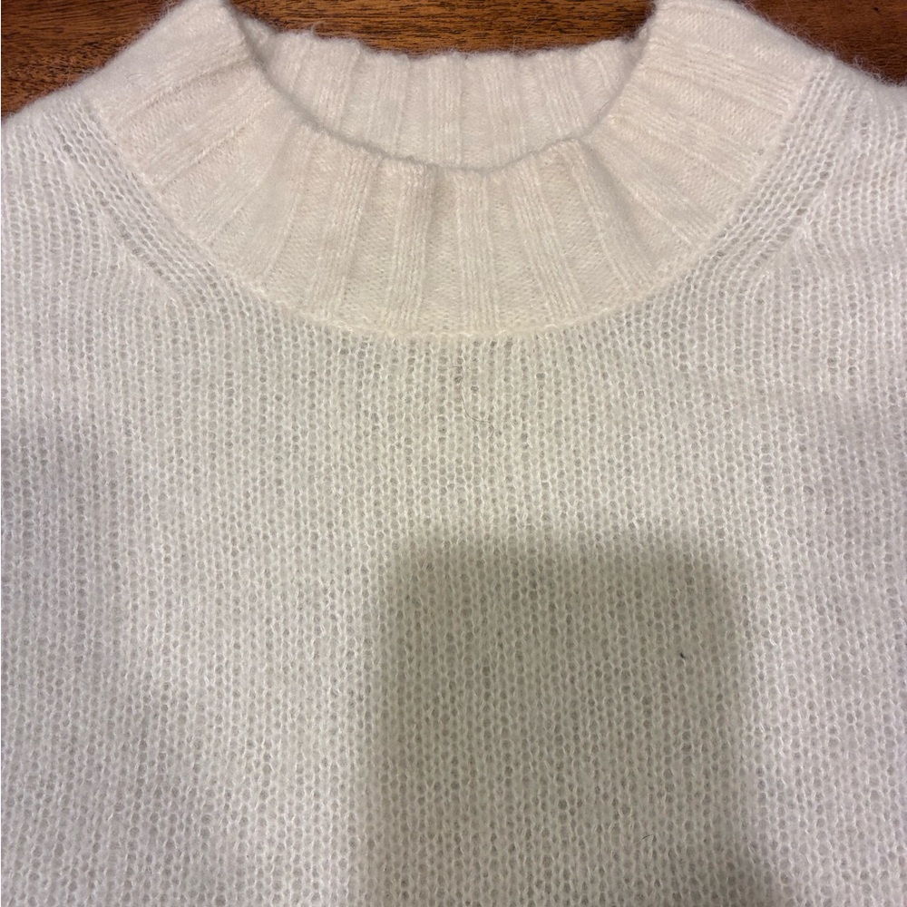 Everlane The Alpaca Cropped Crewneck Sweater Snow Women's XL - Picture 4 of 7